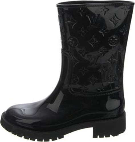 louis vuitton black rain boots|Louis Vuitton thigh boots.